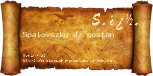 Spalovszky Ágoston névjegykártya